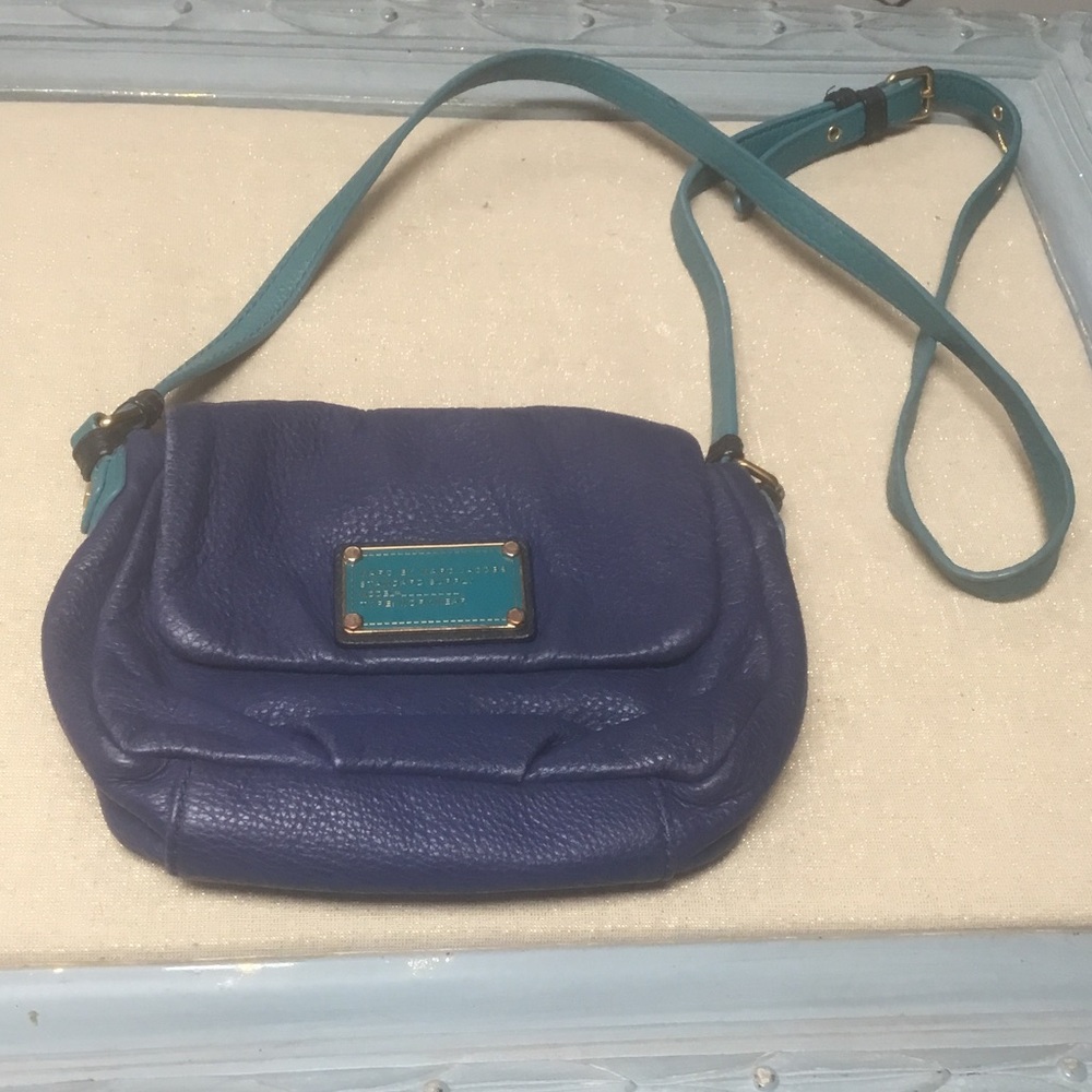 Marc by Marc Jacobs Blue Leather Crossbody with Teal Strap